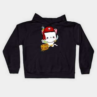 Funny angora cat is a pirate Kids Hoodie